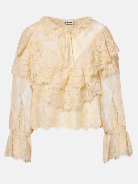 RIXO Faryn ruffled lace blouse