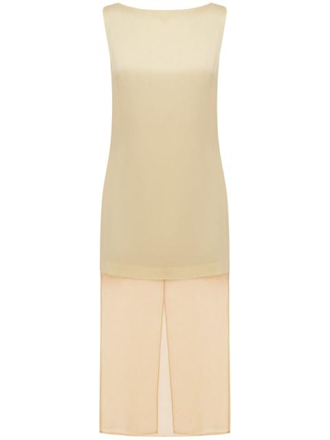 ESSE Studios Rio Cowl satin & organza plunge dress