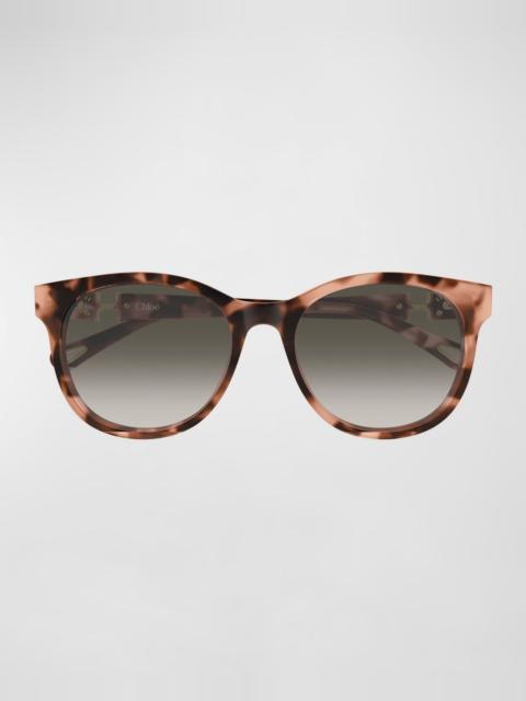 Chloé 56mm Acetate Round Sunglasses