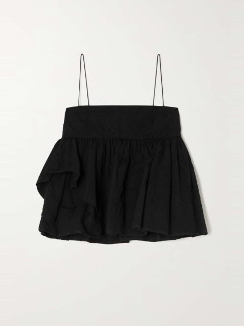 CECILIE BAHNSEN Debra ruffled cotton-blend cloqué peplum camisole