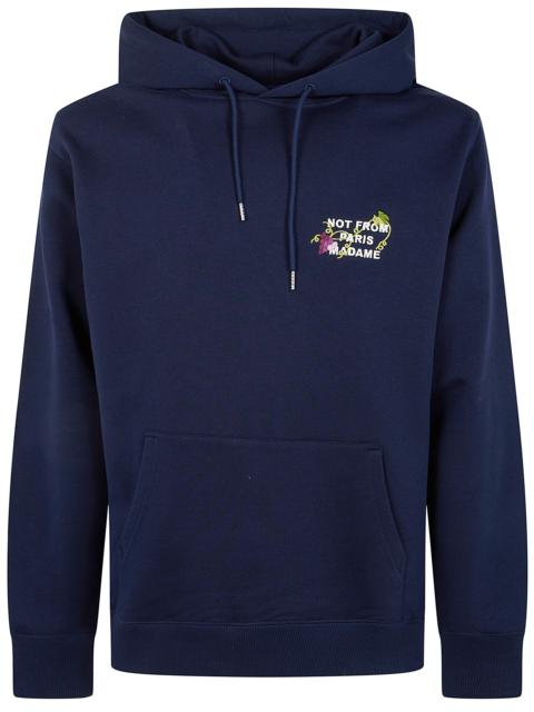 Drôle de Monsieur Felpa Con Cappuccio "Vine Embroidered Slogan"