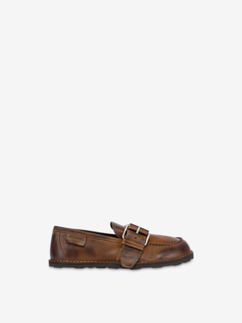 Moschino AGED CALFSKIN LOAFERS