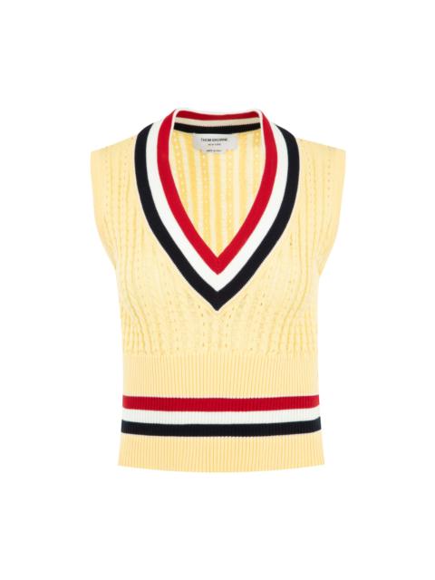 Thom Browne CRICKET RWB STRIPE SHRUNKEN VEST