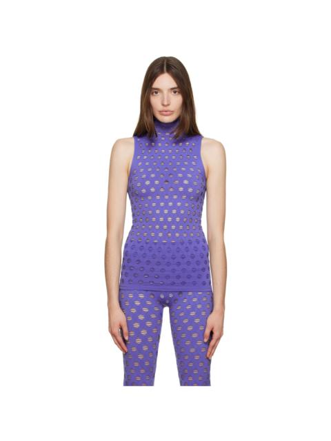 MAISIE WILEN Blue Perforated Tank Top