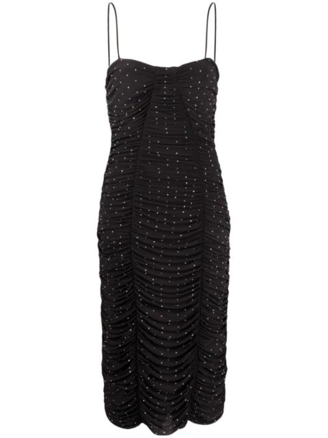 ROTATE crystal-embellishment ruched dress