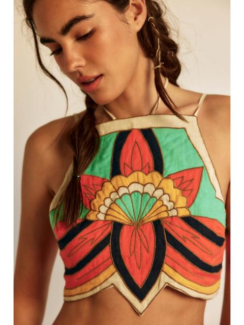 FREE PEOPLE Lotus Applique Halter Top