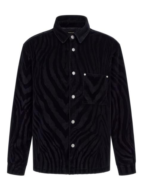 Roberto Cavalli zebra-print chest-pocket shirt