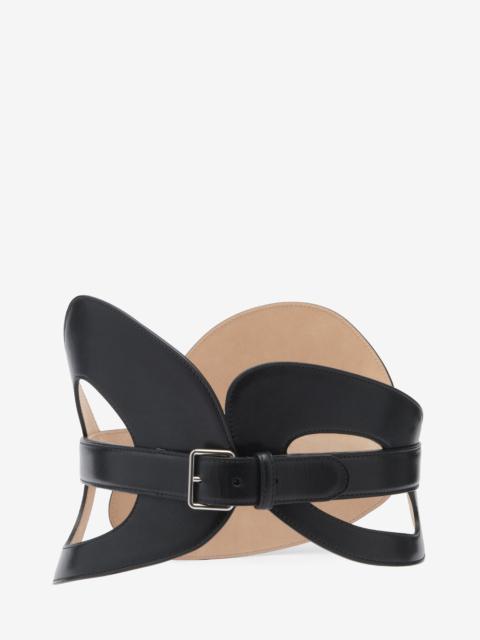 Alexander McQueen Women's The Curved Belt in Black