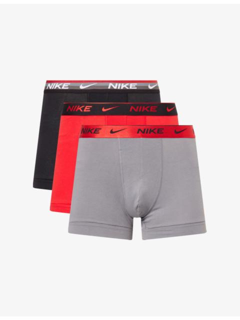 Nike Everyday Branded Pack Of Three Stretch-Cotton Trunks Shorty