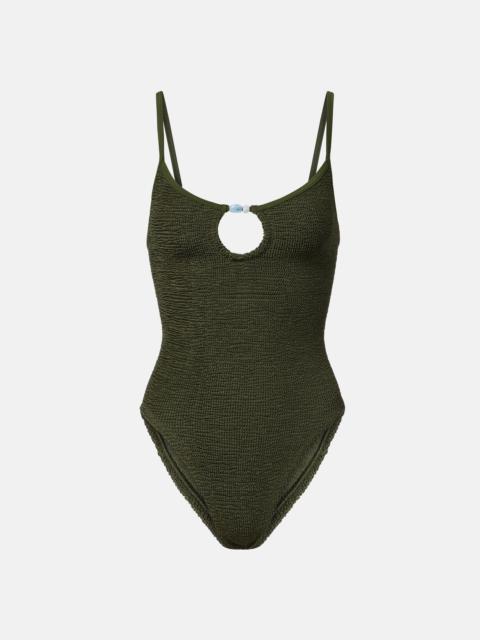 Hunza G Mia beaded cutout swimsuit