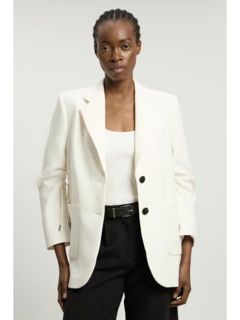 KAREN MILLEN Compact Stretch Ruched Sleeve Detail Single Breasted Blazer