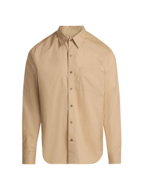 Vince Men's Poplin Separate Placket Button-Front Shirt - Beige