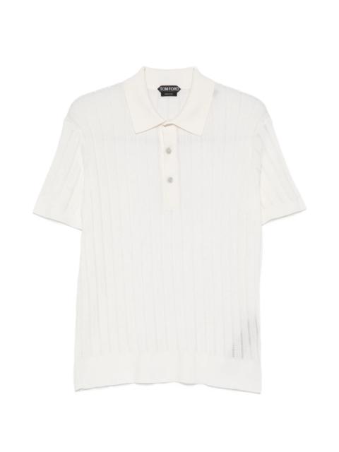 TOM FORD Tom Ford Ribbed-knit Short-sleeve Polo Shirt