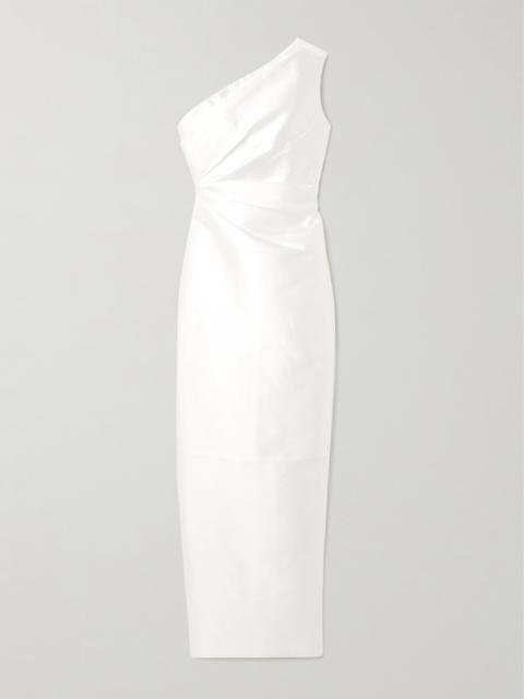 SOLACE LONDON Kira One-shoulder Satin-twill Gown