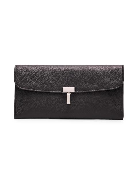 TOTEME Women's Grained Leather Long Wallet - Black
