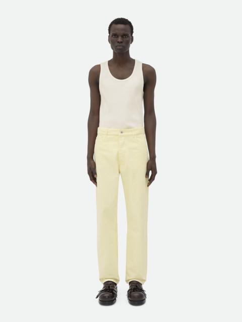 Bottega Veneta Yellow Wash Wide Leg Denim