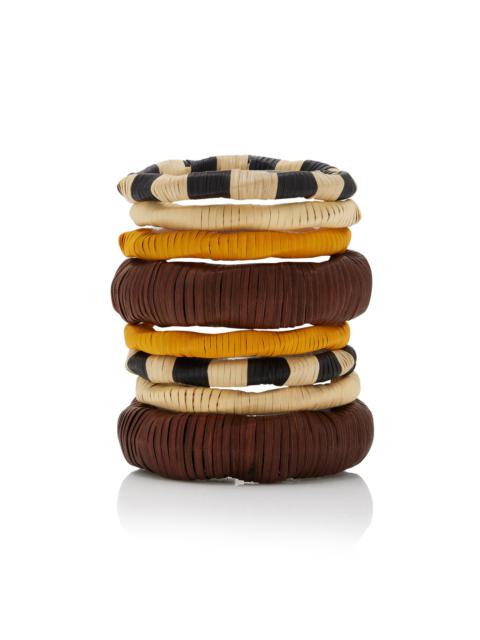 The Elongo Wooden Bracelet Set brown