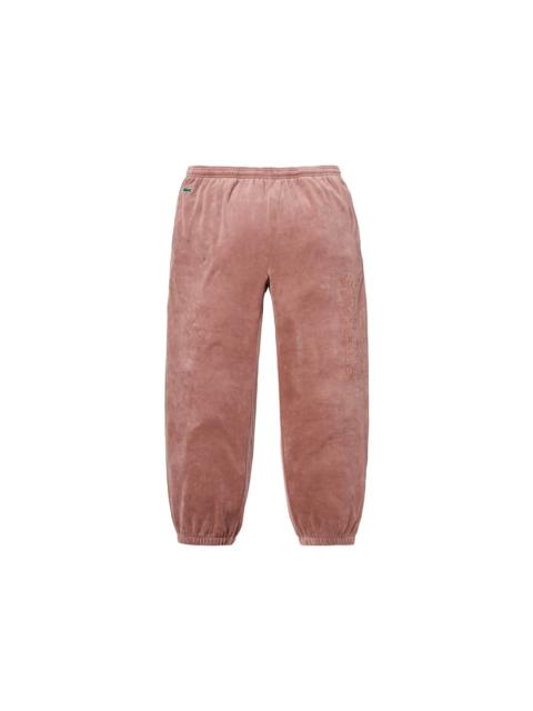 Supreme Supreme LACOSTE Velour Track Pant Light Maroon