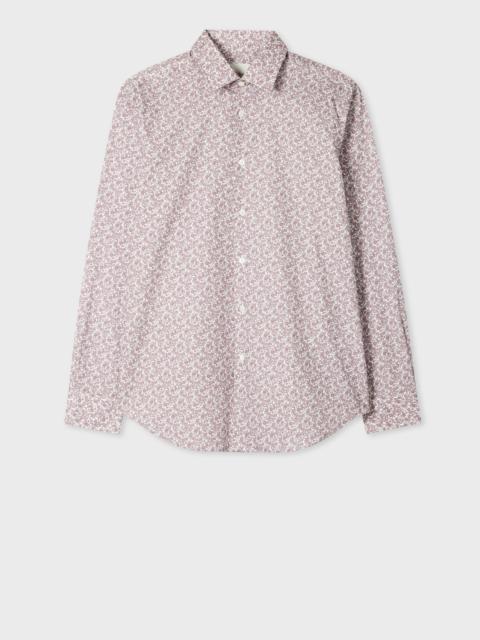 Paul Smith Regular-Fit White and Mauve Paisley Shirt