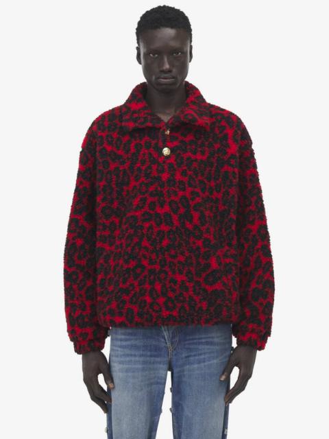 Alexander McQueen Leopard Fleece Sweatshirt