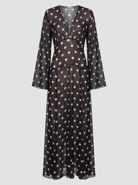 NICHOLAS Women's Marella Polka Dot Maxi Dress - Black Ivory Polka Dot