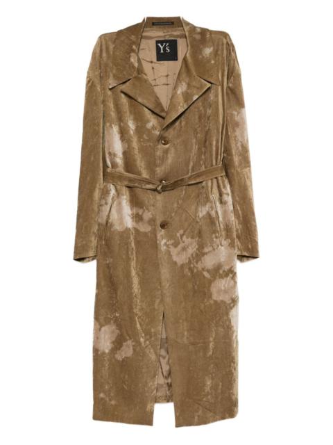 Y's discharge-printed coat