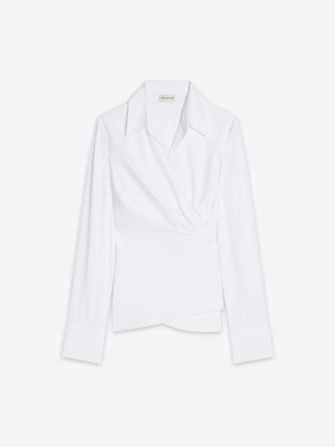 Dries Van Noten FITTED COTTON WRAP SHIRT