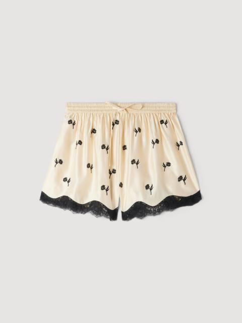 Sandro FLORAL EMBROIDERED SHORTS