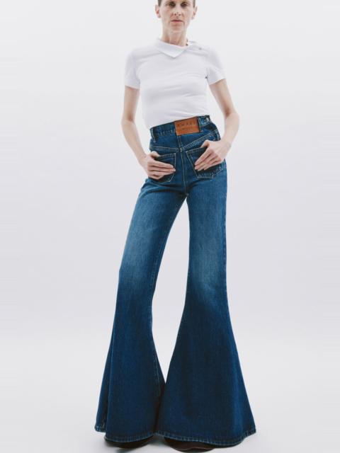 A.W.A.K.E. MODE FLARED MIRROR JEANS CLASSIC BLUE WASH
