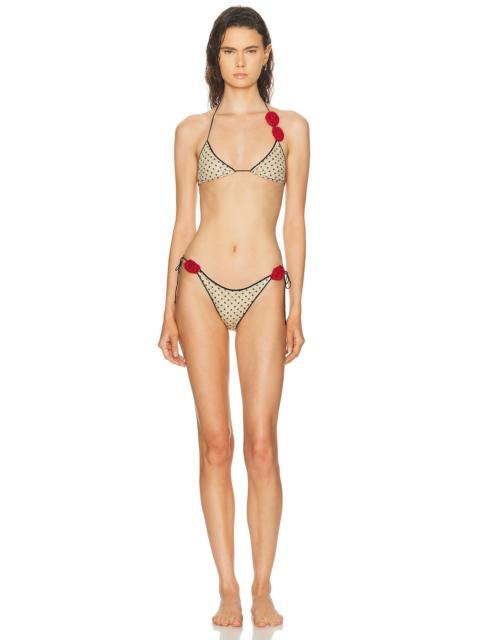 Oséree Lumiere Rose Pois Microkini Bikini Set