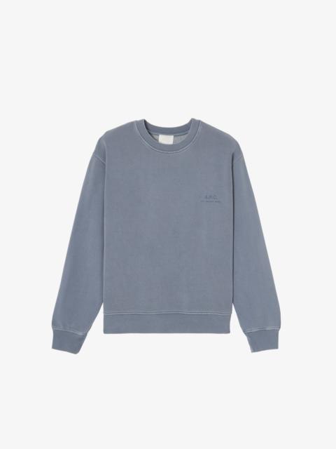 A.P.C. FERNANDO SWEATSHIRT - GRAY-BLUE LOOSE-FIT SWEATSHIRT WITH SMALL A.P.C. LOGO