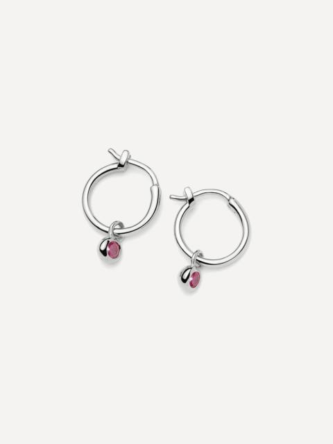 MISSOMA Sterling Silver February Birthstone Mini Charm Hoop Earrings