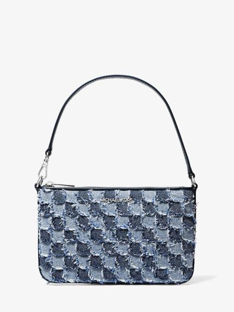 MICHAEL KORS Jet Set Travel Small Patchwork Denim Convertible Wristlet