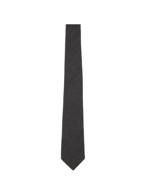 Paul Smith Gray Herringbone Tie