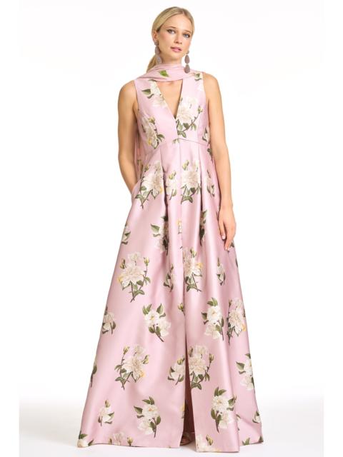SACHIN & BABI BROOKLYNNE GOWN - ROSE QUARTZ TEA ROSES