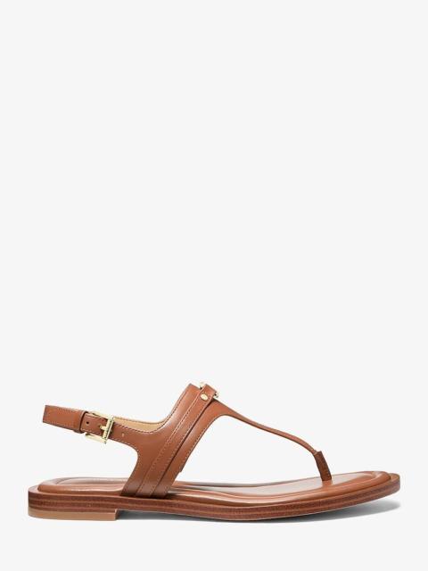 MICHAEL KORS Mandy Leather T-Strap Sandal