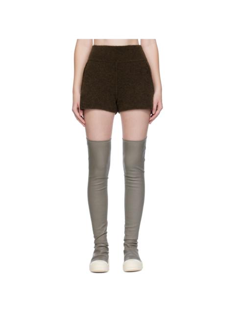 Rick Owens Brown Concordians Alpaca Knit Shorts