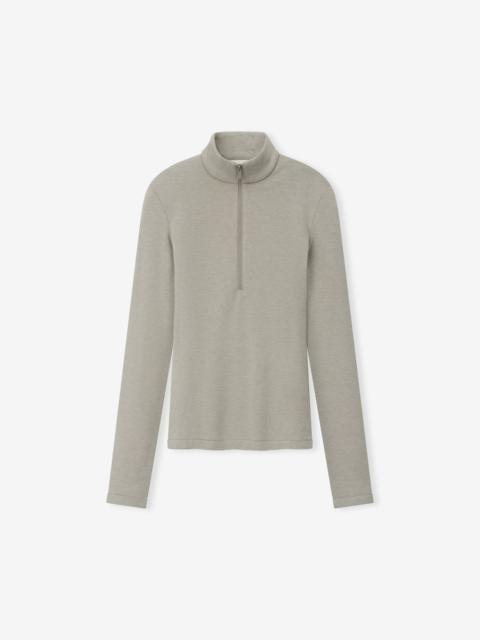 ESSENTIALS Womens Half Zip Mockneck