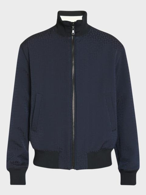 Balmain Men's Reversible Monogram Jacquard Bomber Jacket