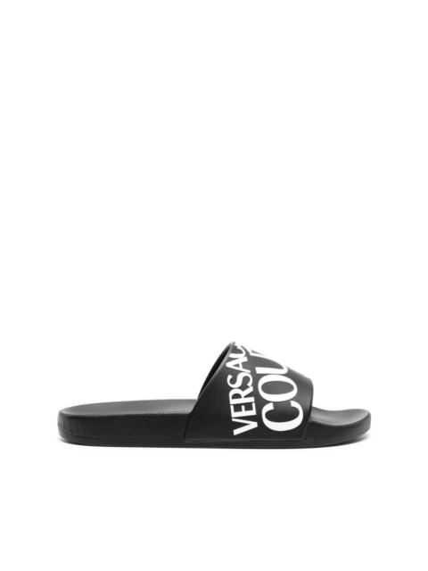 VERSACE JEANS COUTURE logo-embossed moulded-footbed slides