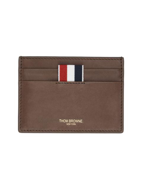 Thom Browne Brown Soft Calf Single Card Holder
