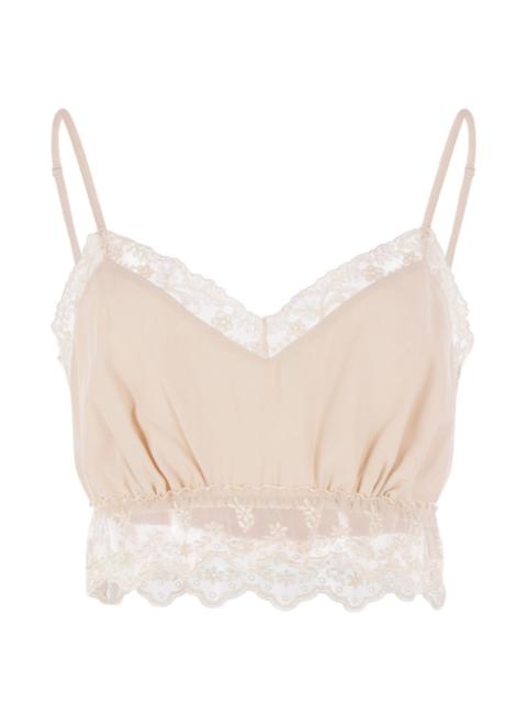 Simone Rocha lace-trim V-neck top