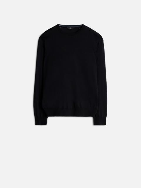 7 For All Mankind Classic Cotton Long Sleeve Sweater in Navy