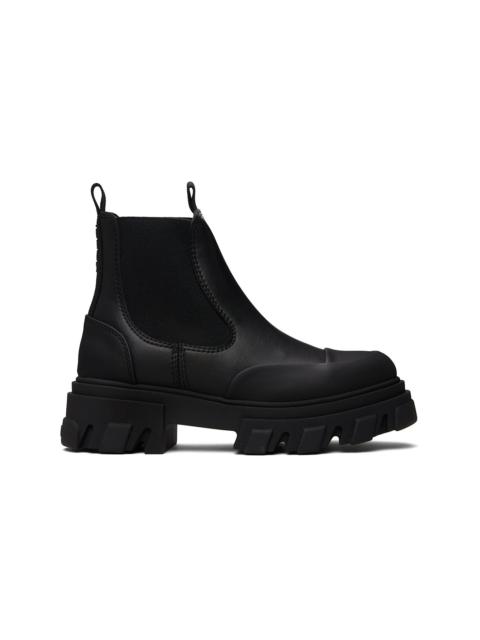 Black Cleated Low Chelsea Boots