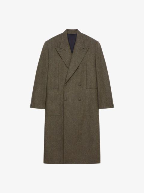 LONG OVERSIZED DOUBLE BREASTED COAT IN WOOL