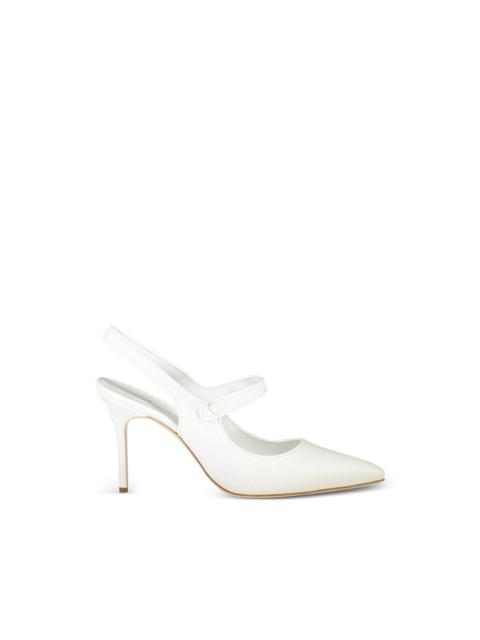 Manolo Blahnik Campari slingback strap pumps