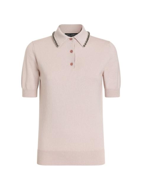 Dolce & Gabbana smooth cashmere polo top
