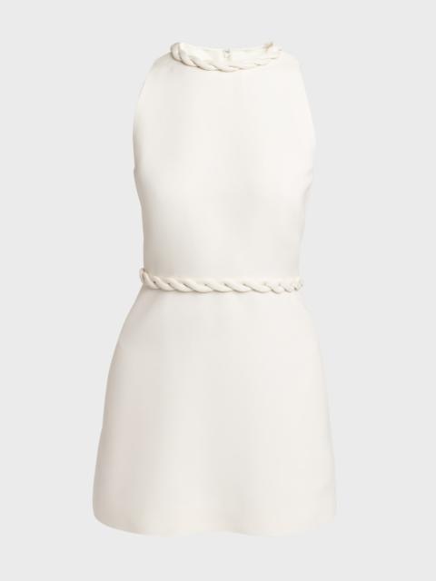 Valentino Twisted Sleeveless Solid Crepe Couture Mini Dress
