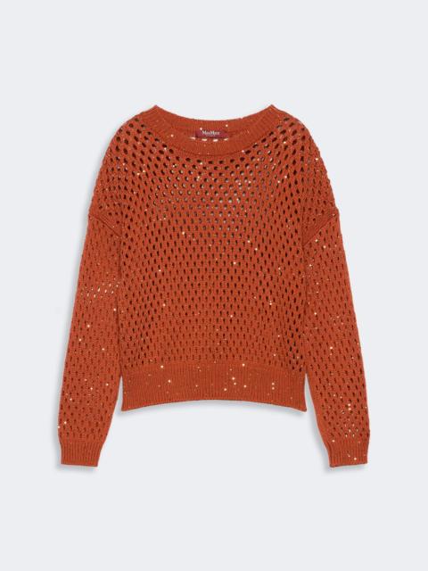 Max Mara GEYSER Sequinned cotton boxy sweater - TERRA COTTA