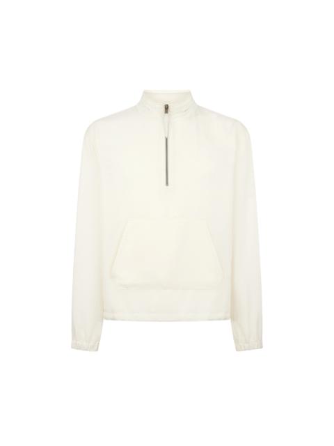 TOM FORD PERFORATED DOT SILK TWILL HALF ZIP